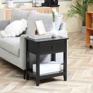 CIPACHO End Table, 2-tier Side Table with Drawer and Storage Shelf, Modern Sofa Side Table for Living Room, Black - 1 of 4