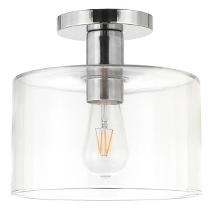 Hudson and Canal 10" Wide Semi Flush Mount with Glass Shade - 1 of 4