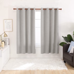 Deconovo 100% Blackout Faux Linen Curtains 2 Panels – Multiple Sizes - 1 of 4