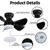 30" Black 5-Blade Flush Mount Ceiling Fan with LED Light, Modern ABS Blades and Reversible Motor for Bedroom or Living Room - 3 of 4
