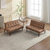 GDFStudio Adonis Foldable Tufted Tech-Cloth Fabric Sleeper Sofa with Charging Port and Adjustable Backrest - 4 of 4