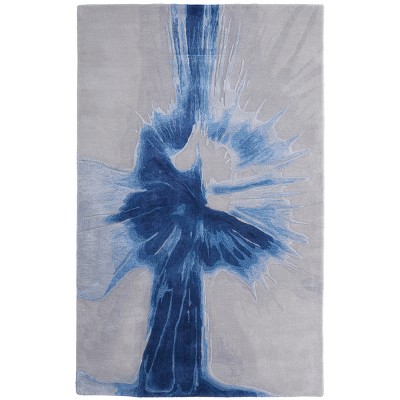 Kawai Modern Abstract Blue/Gray Area Rug