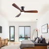 TOBILI Hot sales 52 Inch Modern Black Ceiling Fans With Lights, 3 Color Dimmable LED, 3 Solid Wood Blades Ceiling Fan - 4 of 4