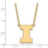 Black Bow Jewelry 10k Yellow Gold Illinois Fighting Illini NCAA Necklace 18 Inch - 2 of 4