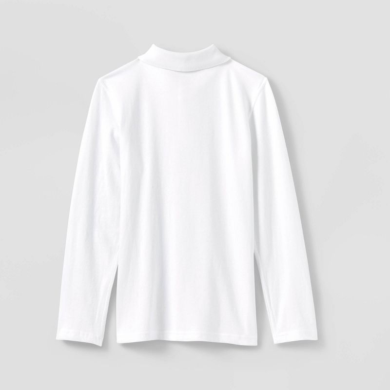 Boys' Adaptive Long Sleeve Polo Shirt - Cat & Jack™ White, 2 of 4