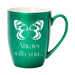Elanze Designs Always With You Emerald Green 10 ounce New Bone China Coffee Cup Mug - 1 of 4