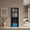ORRD 2-Door Freestanding Closet, Compact Wardrobe with 4 Shelves for Bedroom/Laundry Room, Stained Walnut Storage Cabinet - 2 of 4