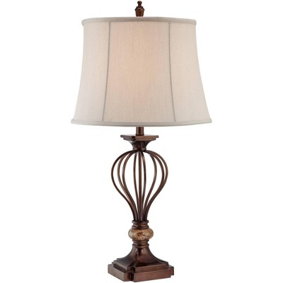 Kathy Ireland Villa Roma Open Cage Marble Accent Table Lamp