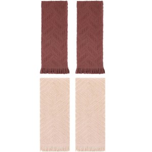 REGALWOVEN 4 Pcs Bathroom Cotton Soft and Absorbent Geometric Hand Towel 13" x 29" - 1 of 4