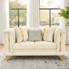 69" Velvet Loveseat Luxury Sofa with Gold Stainless Steel Trims and Embroidered Texture, Mid Century Modern Victorian Tufted Couch - 2 of 4