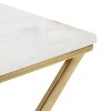 Kate and Laurel Laraway Rectangle Metal Side Table, 20x14x20, White and Gold - 4 of 4