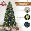 7ft pre-assembled Christmas tree, artificial Christmas tree with fir branches, color-changing fiber optic lights, 245 LED warm white lights - 4 of 4