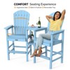 VINGLI Tall Adirondack Chairs Set of 2 with Connecting Trays, HDPE Adirondack Bar Stools Poly Deck Chairs - 2 of 4