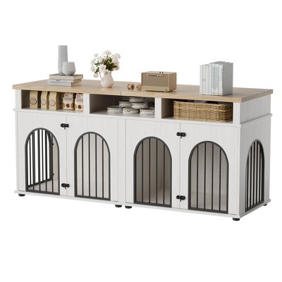 MDF PB Iron Arch Double Dog Cage - Durable, Spacious, Secure, Easy Assembly, Weather Resistant