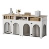 71'' Double Dog Crate Furniture – XL Indoor Dog Kennel with 3 Storage Shelves for 2 Medium Dogs - 2 of 4
