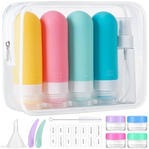 16 Pack Colorful Travel Bottles for Toiletries, 3oz TSA Approved Leak Proof Squeezable Silicone Containers - 1 of 4