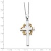 Black Bow Jewelry Rhodium/Gold Tone Plate Sterling Silver No Greater Love Cross Necklace - image 2 of 4