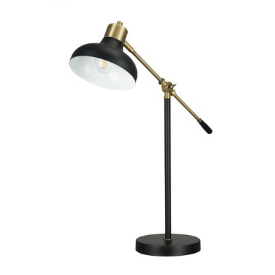 28.6" Metal Counter Balance Table Lamp with Accents Black/Gold - Cresswell Lighting