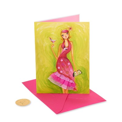 Girl in Flamingo Dress Card - PAPYRUS