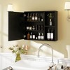 Tangkula Bathroom Medicine Cabinet Wall Mounted Storage Organizer w/ Single Mirror Door - 4 of 4