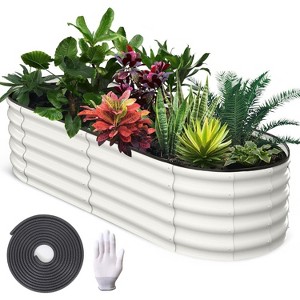 Galvanized Raised Beds for Outdoor with Open Base, Tool-Free Assembly Planter Raised Boxes for Outdoor Vegetables & Flowers - 1 of 4