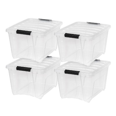  IRIS USA 12qt/3.2gal Clear View Plastic Storage Bin with Lid  and Secure Latching Buckles - Home Storage Baskets