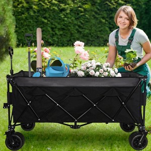 Whisen 51" Extended Heavy-Duty Foldable Utility Wagon with 480lbs Capacity, Patented Ultra-Stable Frame - 1 of 4