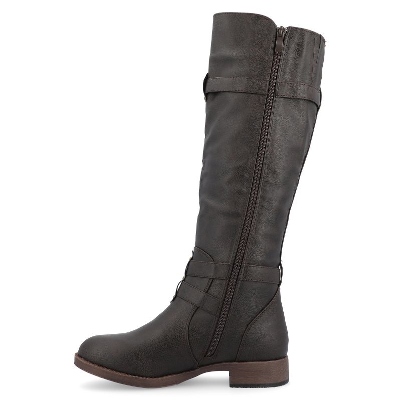 Journee Collection Womens Bite Stacked Heel Riding Boots, 3 of 11