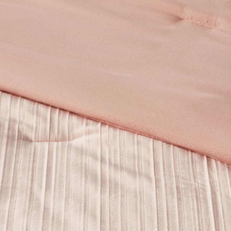 8pc Luxe Velvet Comforter Set Salmon Pink - Threshold™, 4 of 14