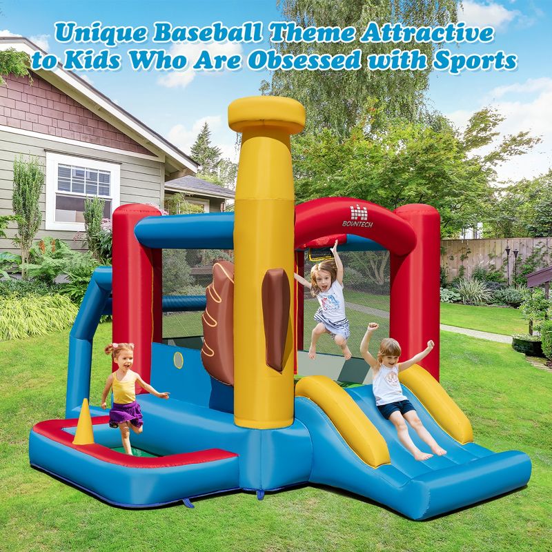Costway Baseball Themed Jumping House Kids Bouncy Castle w/ 50 Ocean Balls & 735W Blower, 2 of 11