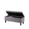 Quilted Tufted Storage Ottoman Gray - Ore International - 2 of 4
