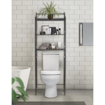 Black Steel 3-Tier Over-the-Toilet Storage Shelf
