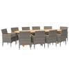 vidaXL 11 Piece Patio Dining Set with Cushions Gray - Gray 10 - 3 of 4