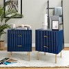 Set of 2 Conrad 2-Drawer Nightstand with Metal Legs | HULALA HOME - 3 of 4