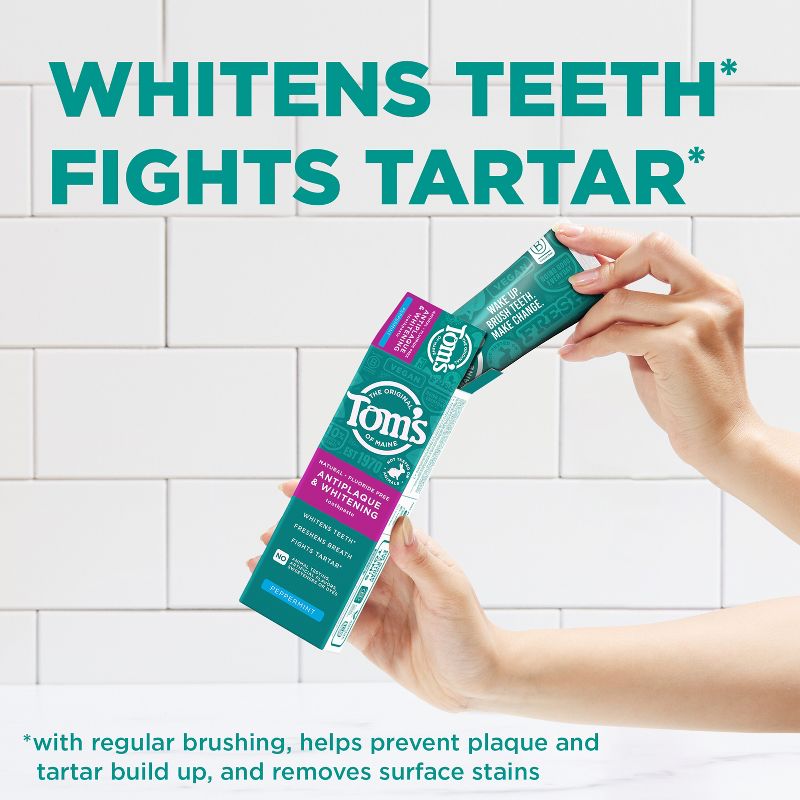 Tom&#39;s of Maine Antiplaque and Whitening Natural Toothpaste - Peppermint - 4.5oz, 4 of 10