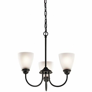 Jolie 18" 3 Light Mini Chandelier with Satin Etched Glass in Brushed Nickel - 1 of 1