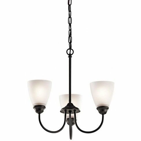 Jolie 18" 3 Light Mini Chandelier with Satin Etched Glass in Brushed Nickel - image 1 of 1