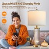 ROTTOGOON Gold Table Lamps for Bedroom Set of 2 with Nightlight, Modern Bedside Lamp with 2 USB A+C Charging Port, LED Bulbs Included - 4 of 4