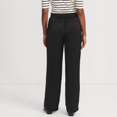 Lands' End Women's Satin Elastic Back Wide Leg Pants