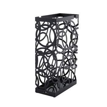 BirdRock Home Umbrella Holder Stand with Removable Water Tray - Circle Design - Black