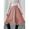 Women's Tweed A-Line Skirt - High Waist Flared Mini & Pleated Midi Styles for Fall Winter Red - 4 of 4