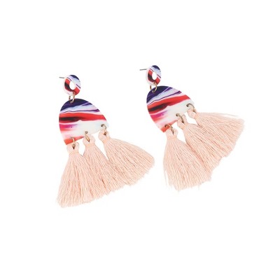 SOHI Women's Peach Orange The Jamaican Drop Earrings