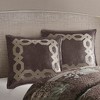 Gracie Mills Mallor Geometric Embroidered Velvet European Pillow Sham - 3 of 4