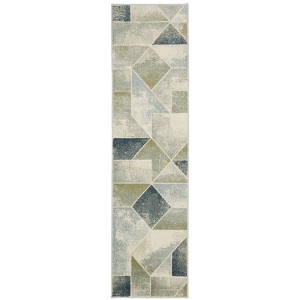 Bryant Contemporary Geometric Indoor Area Rug Blue/Green - Captiv8e Designs - 1 of 4