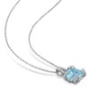 EVERLY JEWELRY | Sterling Silver 6ct TGW Sky Blue Topaz and White Topaz Pendant with Chain, 18 inc - 4 of 4