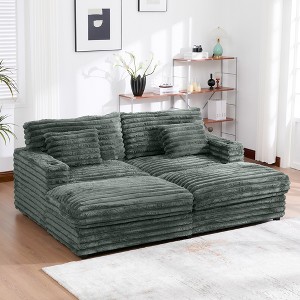 Polibi Oversized Double Chaise Lounge Sofa with Cup Holders and USB Ports - 1 of 4