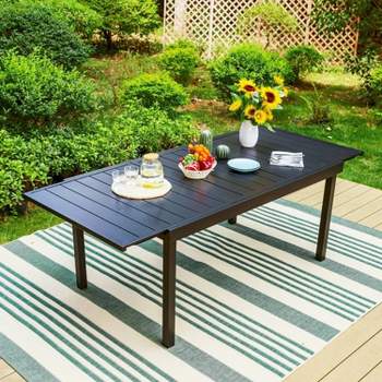 Outdoor Expandable Rectangle Steel Dining Table - Captiva Designs