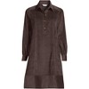 Lands' End Women's Wide Wale Cord Popover Long Sleeve Shirt Dress - 3 of 4