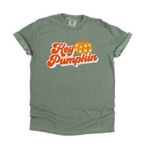 Simply Sage Market Women's Hey Pumpkin Pumpkin Short Sleeve Garment Dyed Tee - 1 of 2