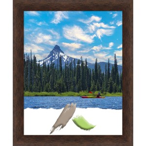 16"x20" Opening Size Narrow Wood Picture Frame Art Warm Walnut - Amanti Art: Modern Style, Wall Mount, Acrylic Glazing - 1 of 4